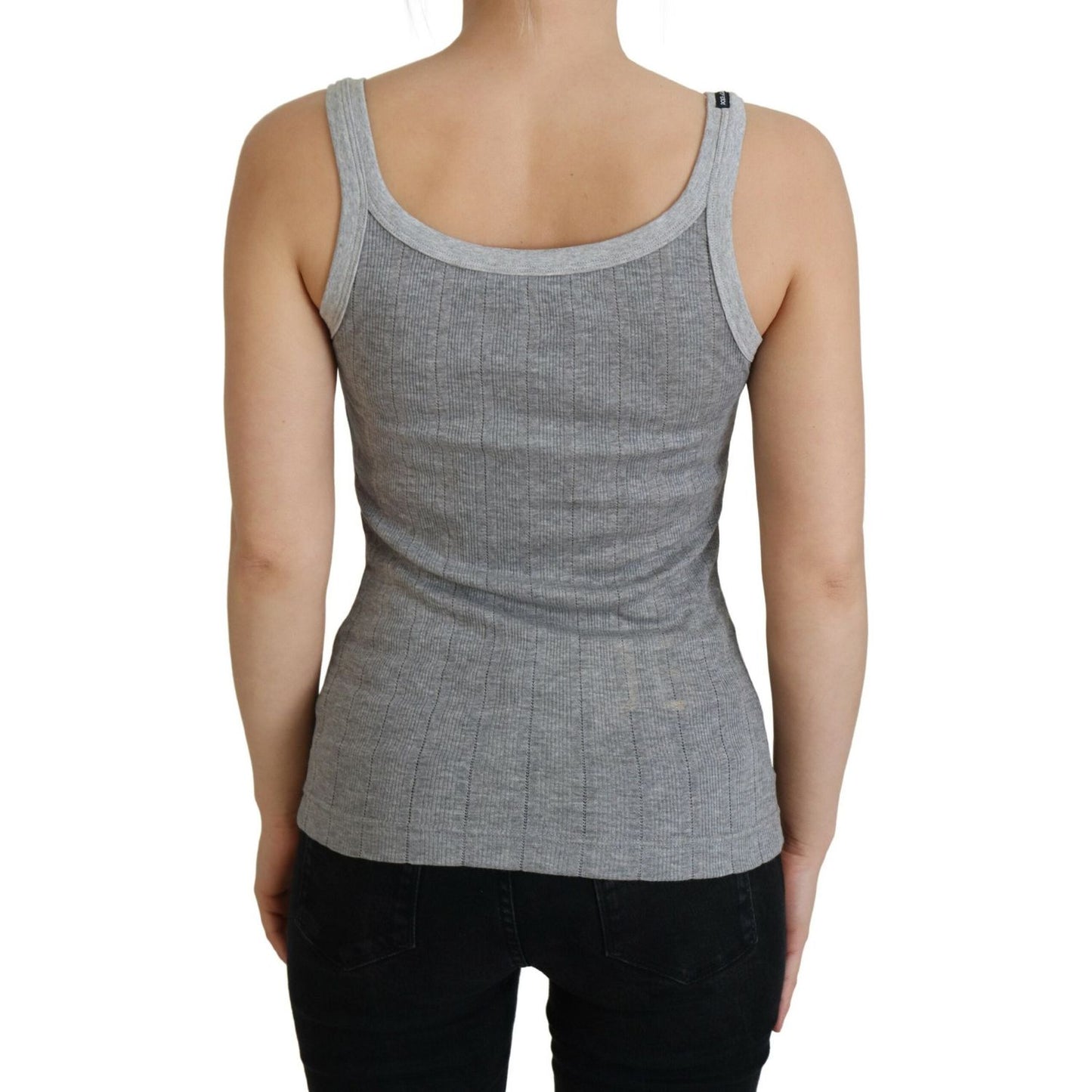 Dolce & Gabbana Gray Cotton Modal Canotta Tank Top T-shirt TSH8076- 38