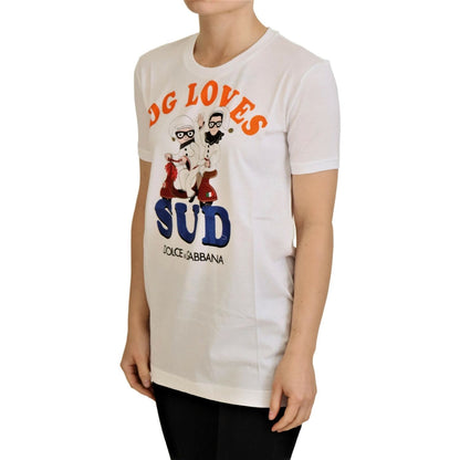 Dolce & Gabbana White Cotton DG Loves SUD T-shirt