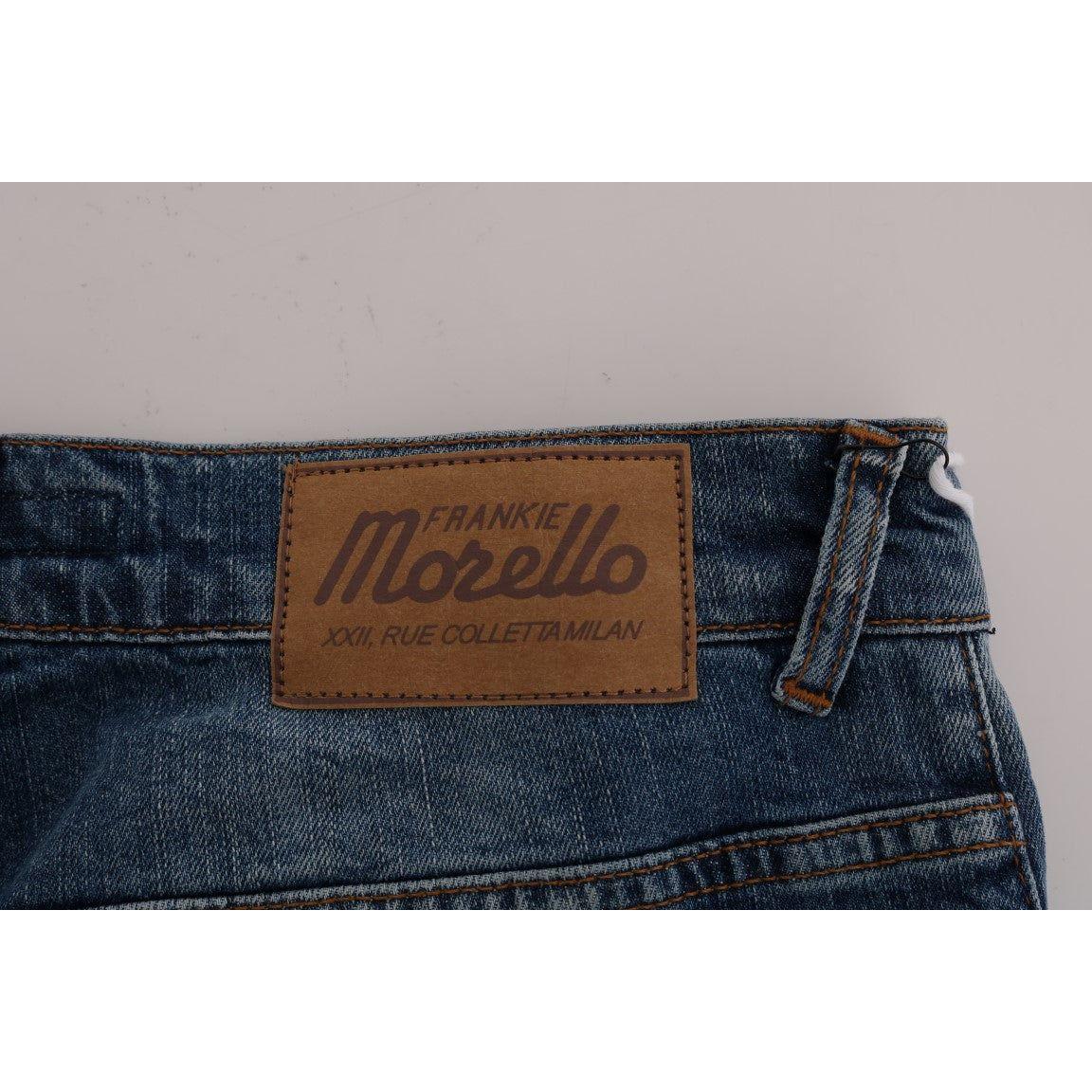 Frankie Morello Blue Wash Torn Dunfermile Slim Fit Jeans