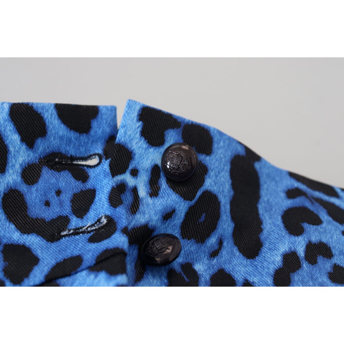 Dolce & Gabbana Blue Leopard Print High Waist Pants Dolce & Gabbana