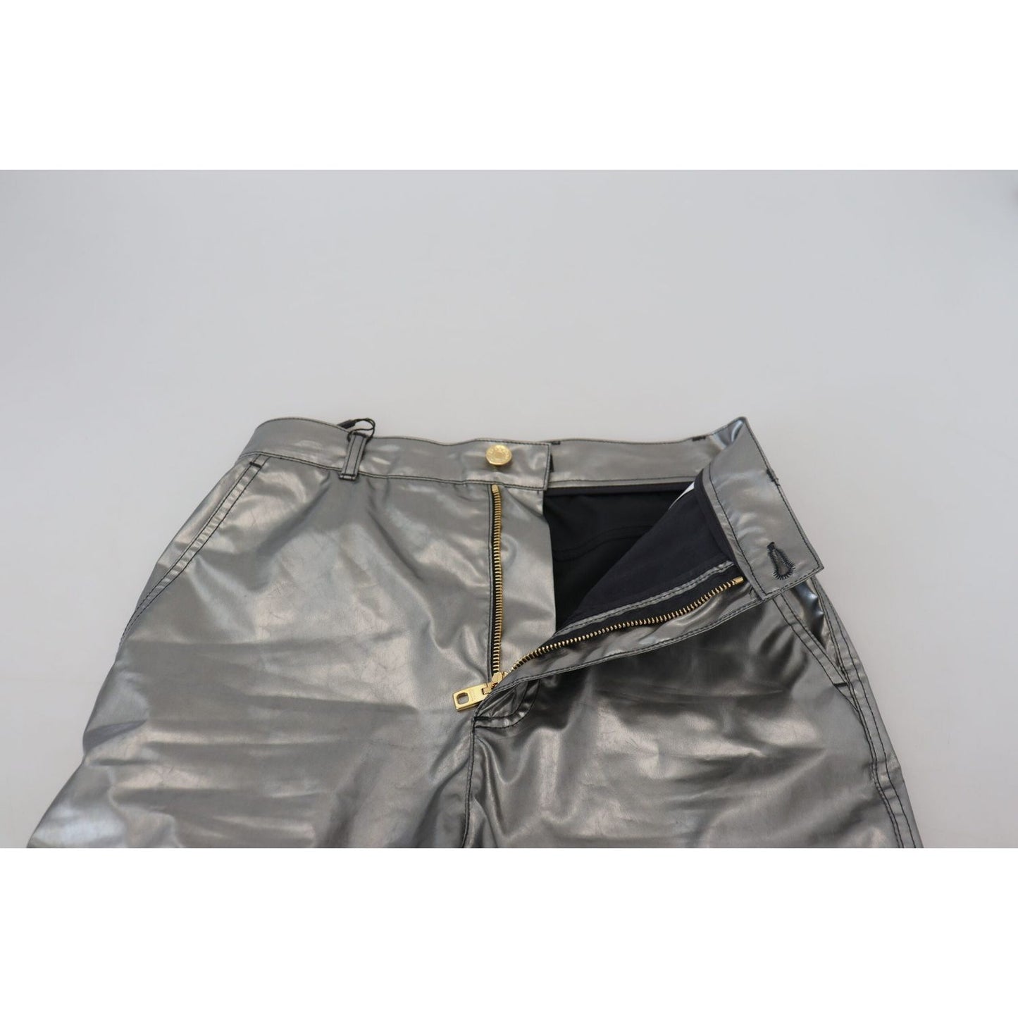 Dolce & Gabbana Metallic Silver High Waist Skinny Pants Dolce & Gabbana