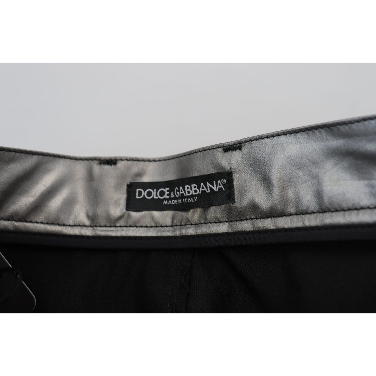 Dolce & Gabbana Metallic Silver High Waist Skinny Pants Dolce & Gabbana