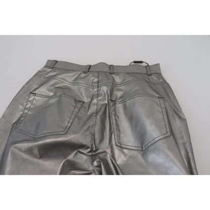 Dolce & Gabbana Metallic Silver High Waist Skinny Pants Dolce & Gabbana