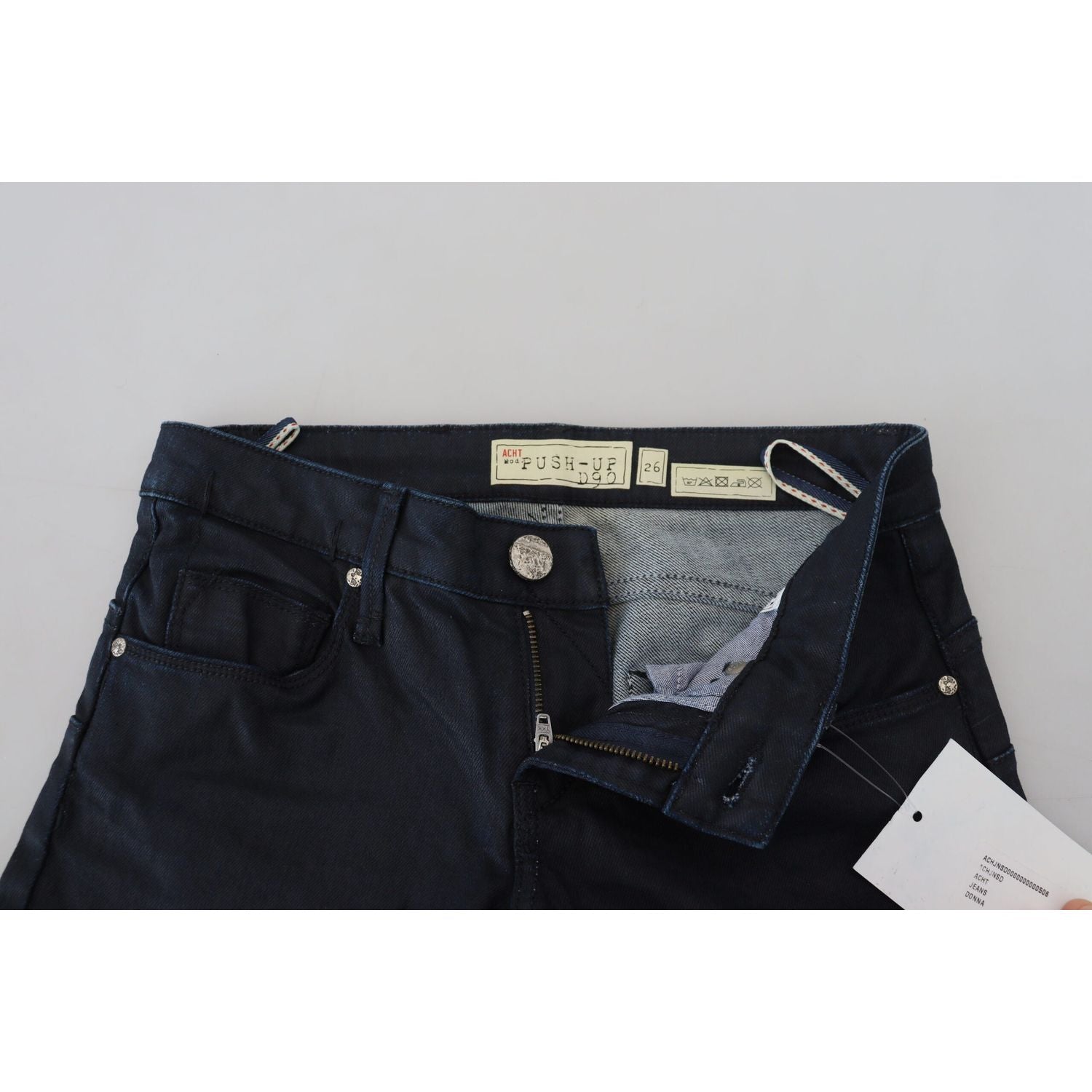 Acht Blue Cotton Low Waist Slim Fit Women Casual Denim Jeans