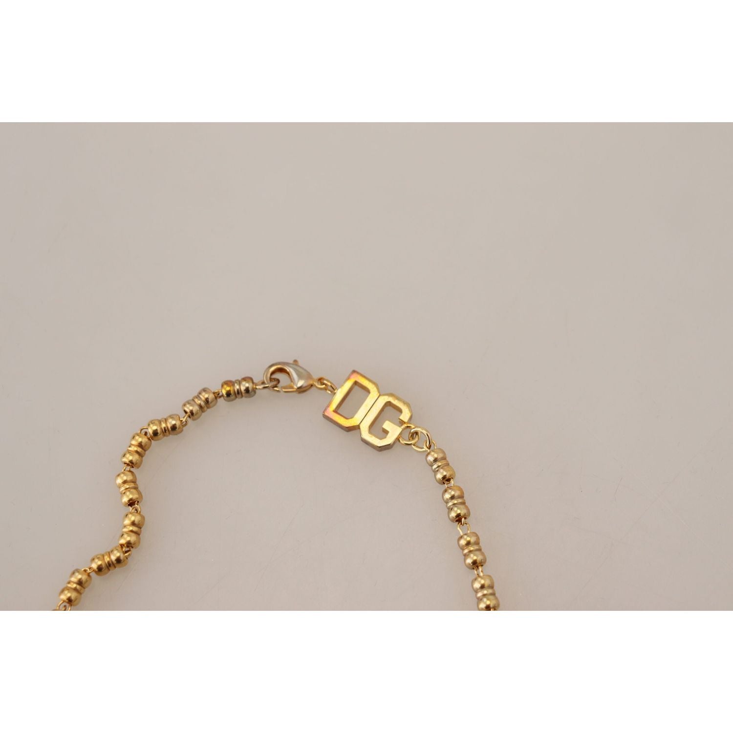 Dolce & Gabbana Gold Brass Chain SUPER PIG Pendant Logo Necklace