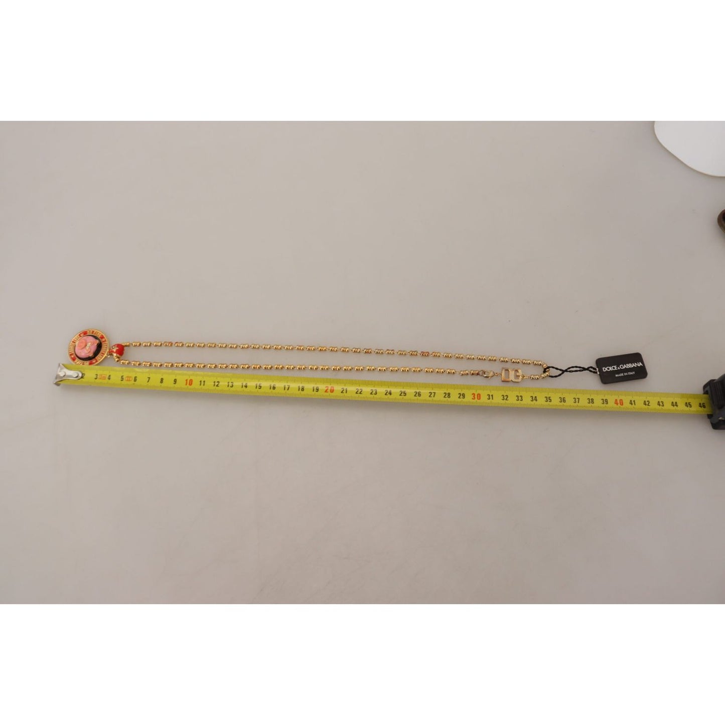 Dolce & Gabbana Gold Brass Chain SUPER PIG Pendant Logo Necklace Necklace