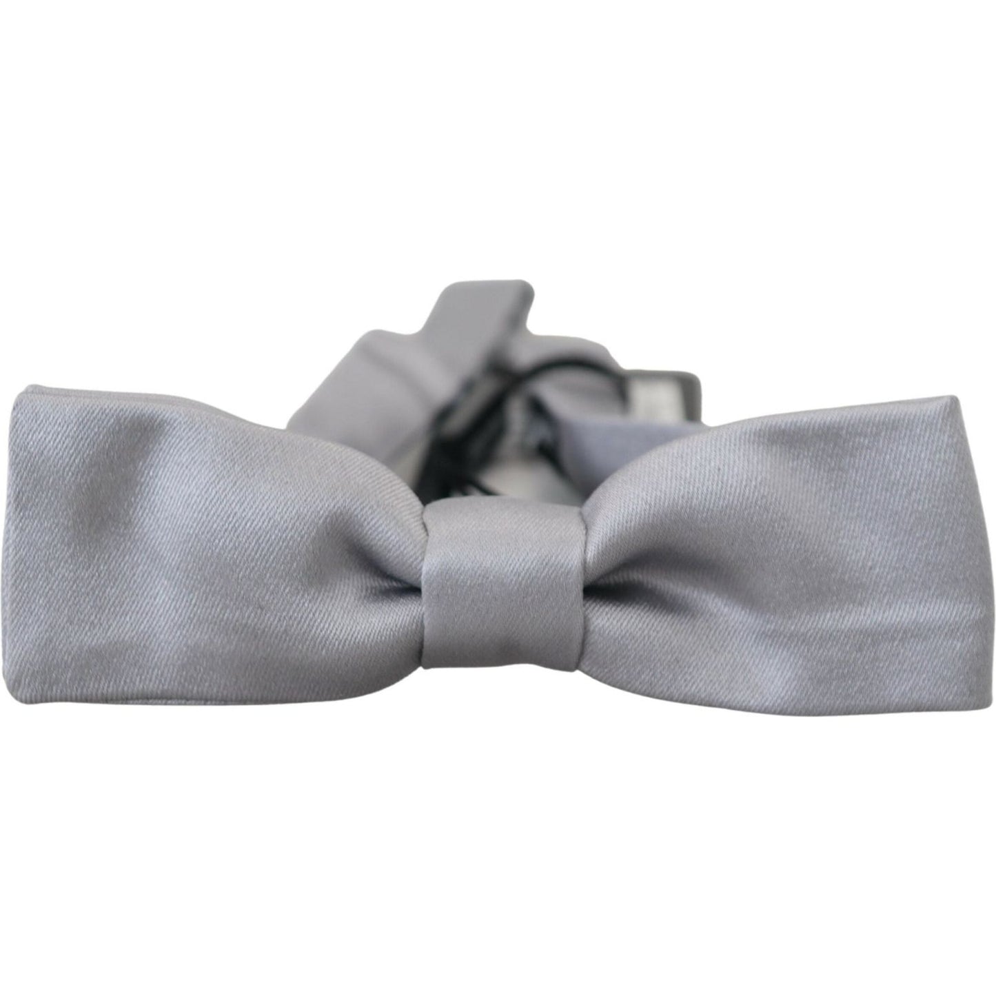 Dolce & Gabbana Gray Silk Adjustable Men Neck Papillon Bow Tie FT3774
