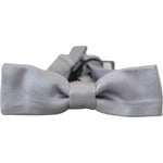 Dolce & Gabbana Gray Silk Adjustable Men Neck Papillon Bow Tie FT3774