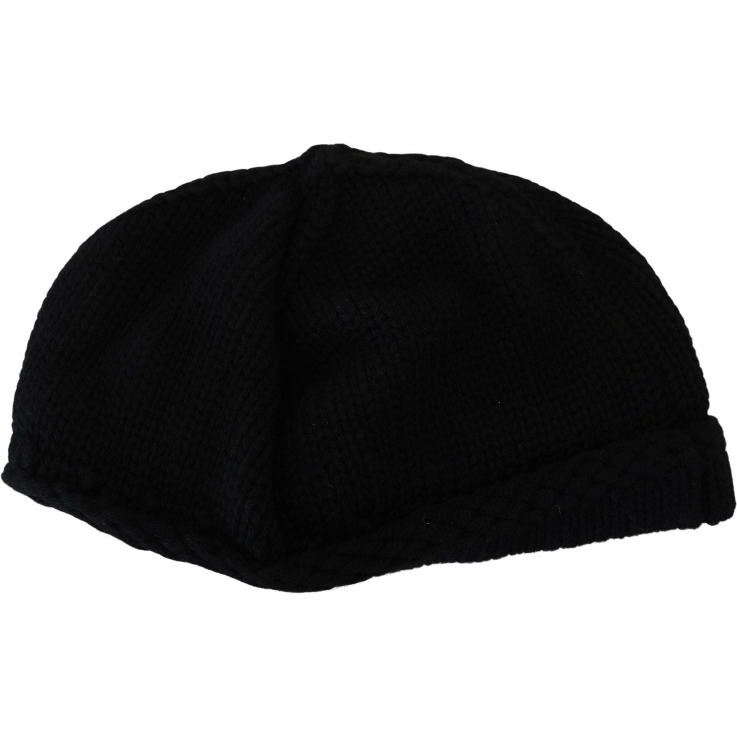 Dolce & Gabbana Black Virgin Wool Women Winter Beanie Cap Hat