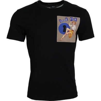 Dolce & Gabbana Black Sneak Peek Cotton Short Sleeve T-shirt