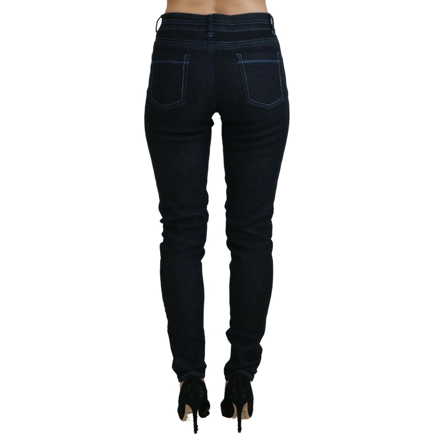 Acht Dark Blue Low Waist Slim Fit Women Denim Jeans