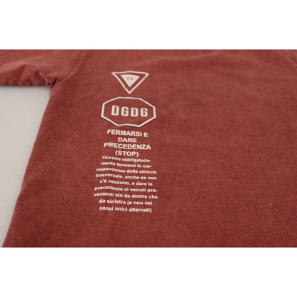 Dolce & Gabbana Maroon Print Round Neck Short Sleeves T-shirt