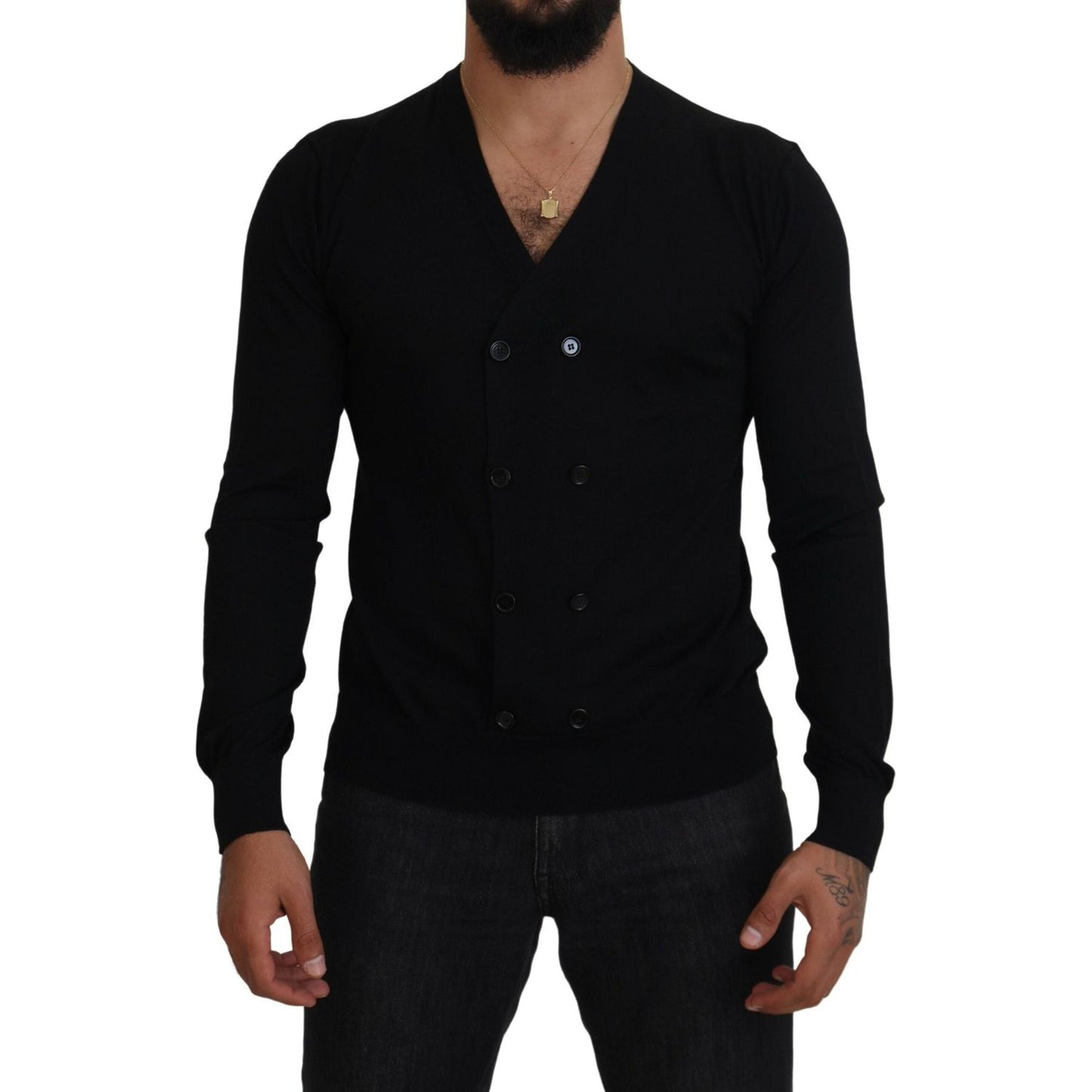 Dolce & Gabbana Black Cashmere Button Down Cardigan Sweater Dolce & Gabbana