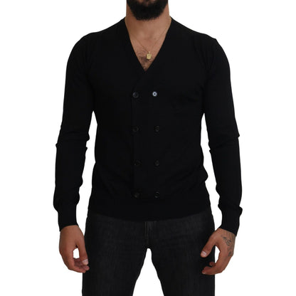 Dolce & Gabbana Black Cashmere Button Down Cardigan Sweater Dolce & Gabbana