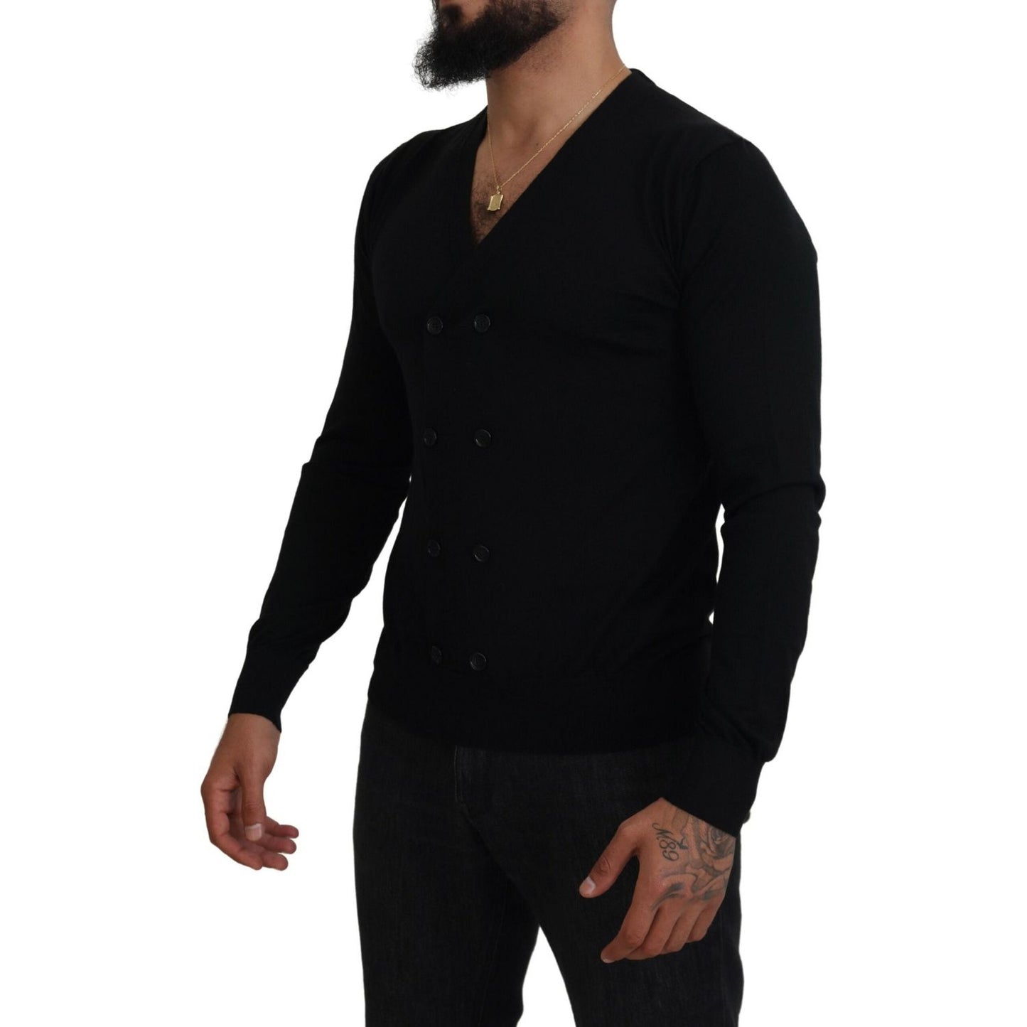 Dolce & Gabbana Black Cashmere Button Down Cardigan Sweater Dolce & Gabbana