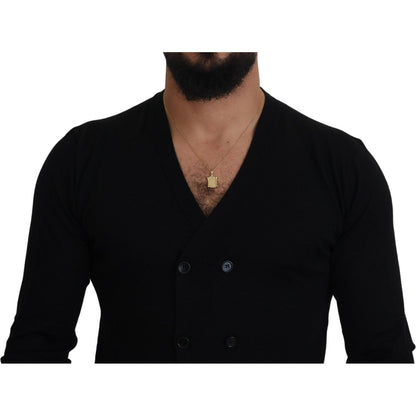 Dolce & Gabbana Black Cashmere Button Down Cardigan Sweater Dolce & Gabbana