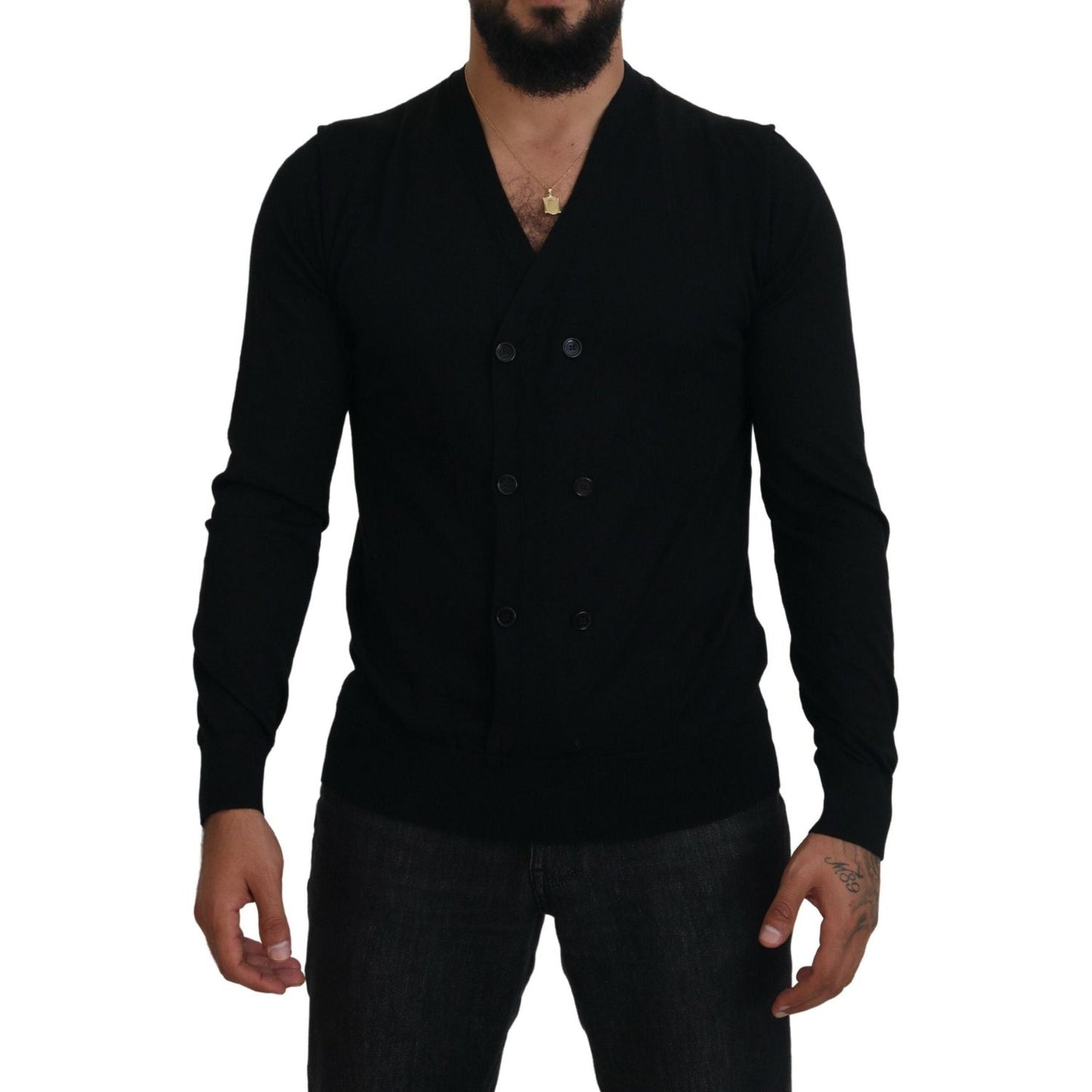 Dolce & Gabbana Black Cashmere Button Down Cardigan Sweater Dolce & Gabbana