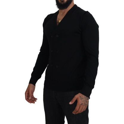Dolce & Gabbana Black Cashmere Button Down Cardigan Sweater Dolce & Gabbana