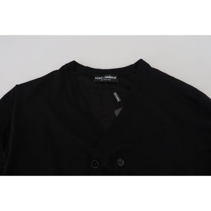 Dolce & Gabbana Black Cashmere Button Down Cardigan Sweater Dolce & Gabbana