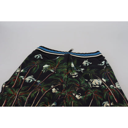 Dolce & Gabbana Black Cotton Volcano Print Casual Shorts Dolce & Gabbana