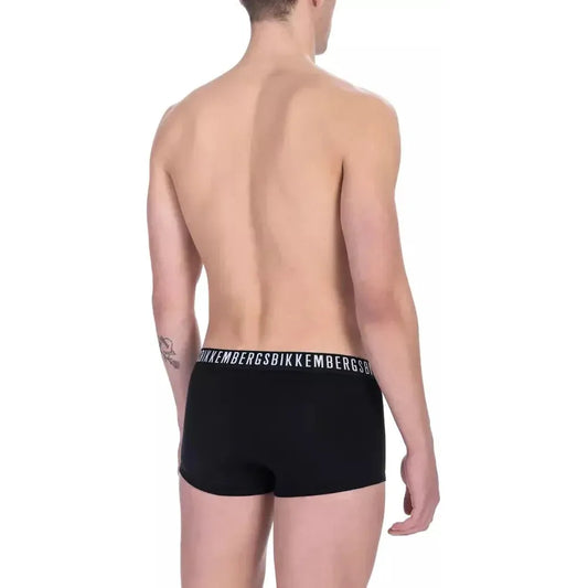 Bikkembergs Black Cotton Men's Underwear Trunk Twin Pack BI-22376-S