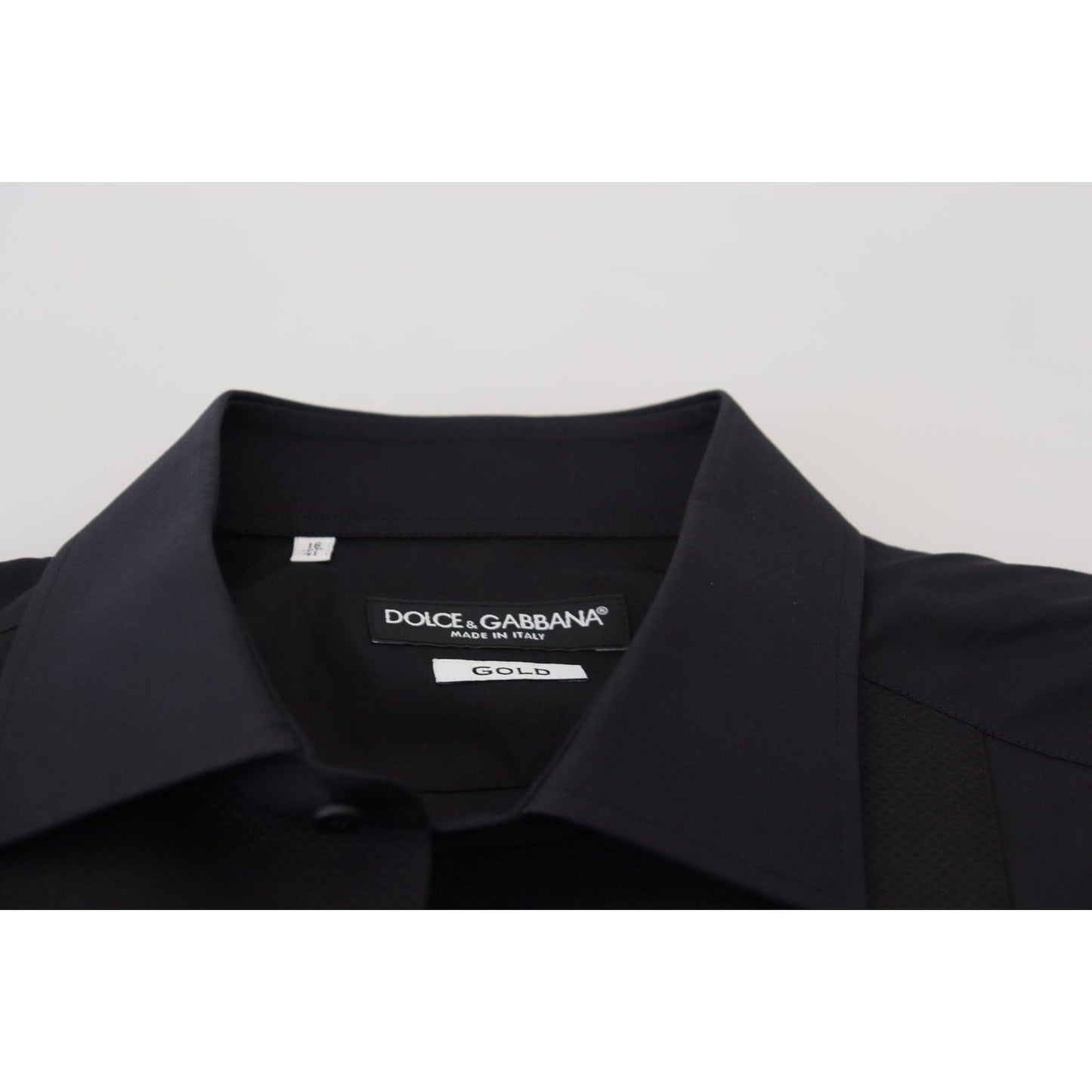 Dolce & Gabbana Black GOLD Cotton Collared Long Sleeve Shirt Dolce & Gabbana