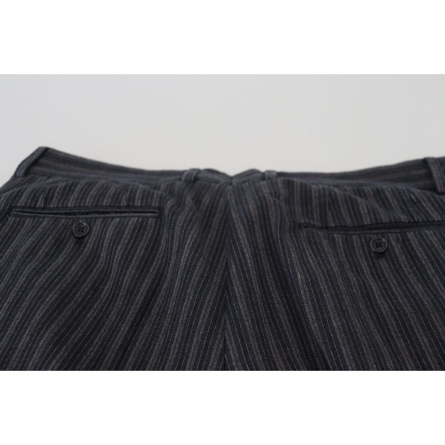 Dolce & Gabbana Dark Gray Stripes Chino Dress Pants Dolce & Gabbana