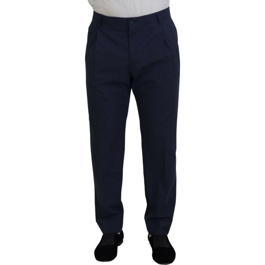 Dolce & Gabbana Dark Blue Cotton Chino Formal Pants
