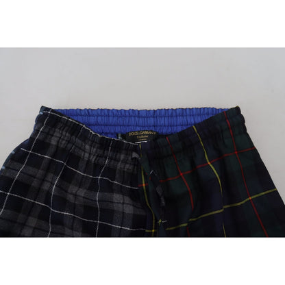 Dolce & Gabbana Multicolor Checkered Wool Men Jogger Pants Dolce & Gabbana