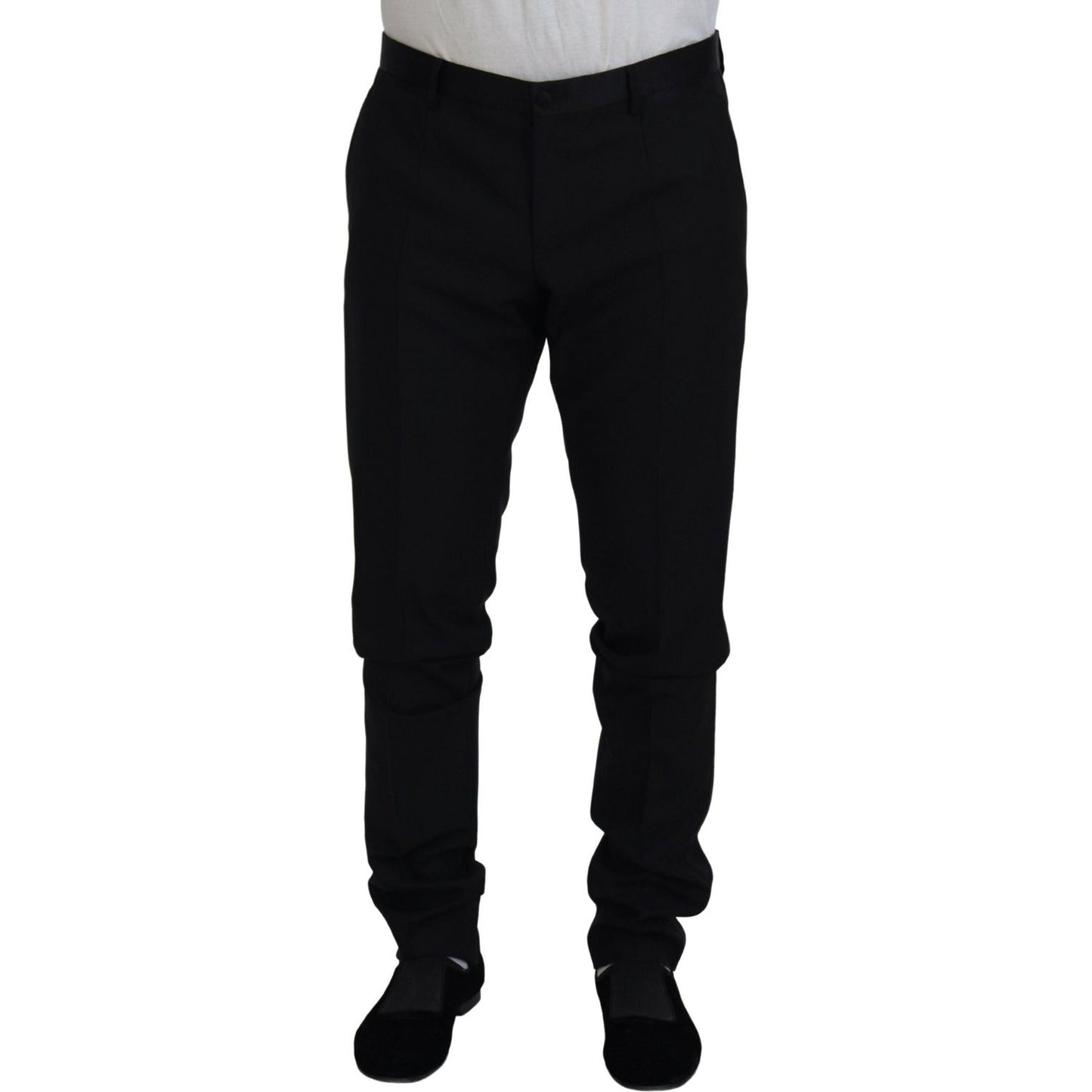 Dolce & Gabbana Black Wool Chino Dress Formal Pants Dolce & Gabbana