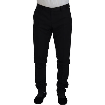Dolce & Gabbana Black Wool Chino Dress Formal Pants Dolce & Gabbana