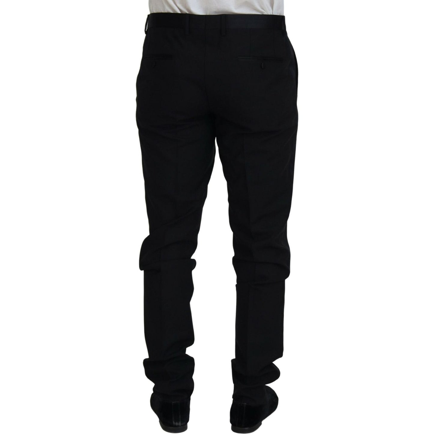 Dolce & Gabbana Black Wool Chino Dress Formal Pants Dolce & Gabbana