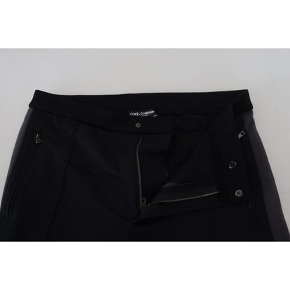 Dolce & Gabbana Black Wool Horseshoe Jogger Pants Dolce & Gabbana