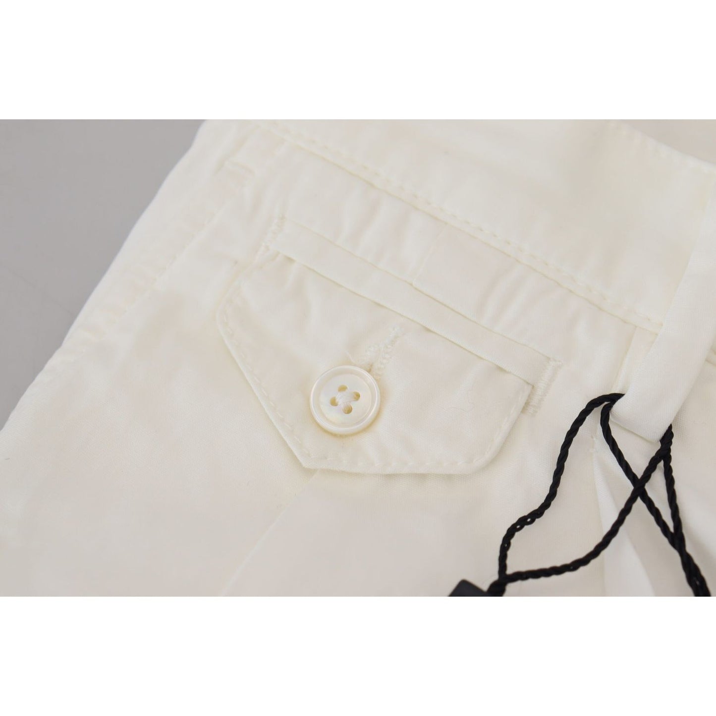 Dolce & Gabbana White Cotton Skinny Chino Pants Dolce & Gabbana