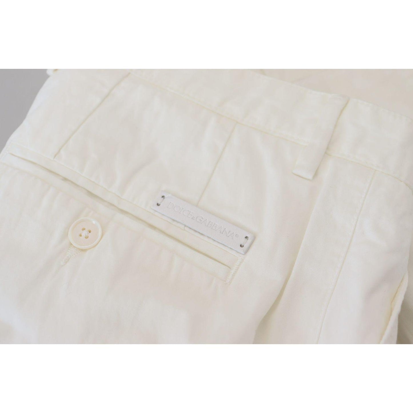 Dolce & Gabbana White Cotton Skinny Chino Pants Dolce & Gabbana