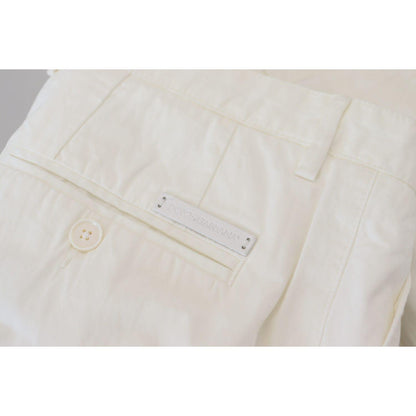 Dolce & Gabbana White Cotton Skinny Chino Pants Dolce & Gabbana