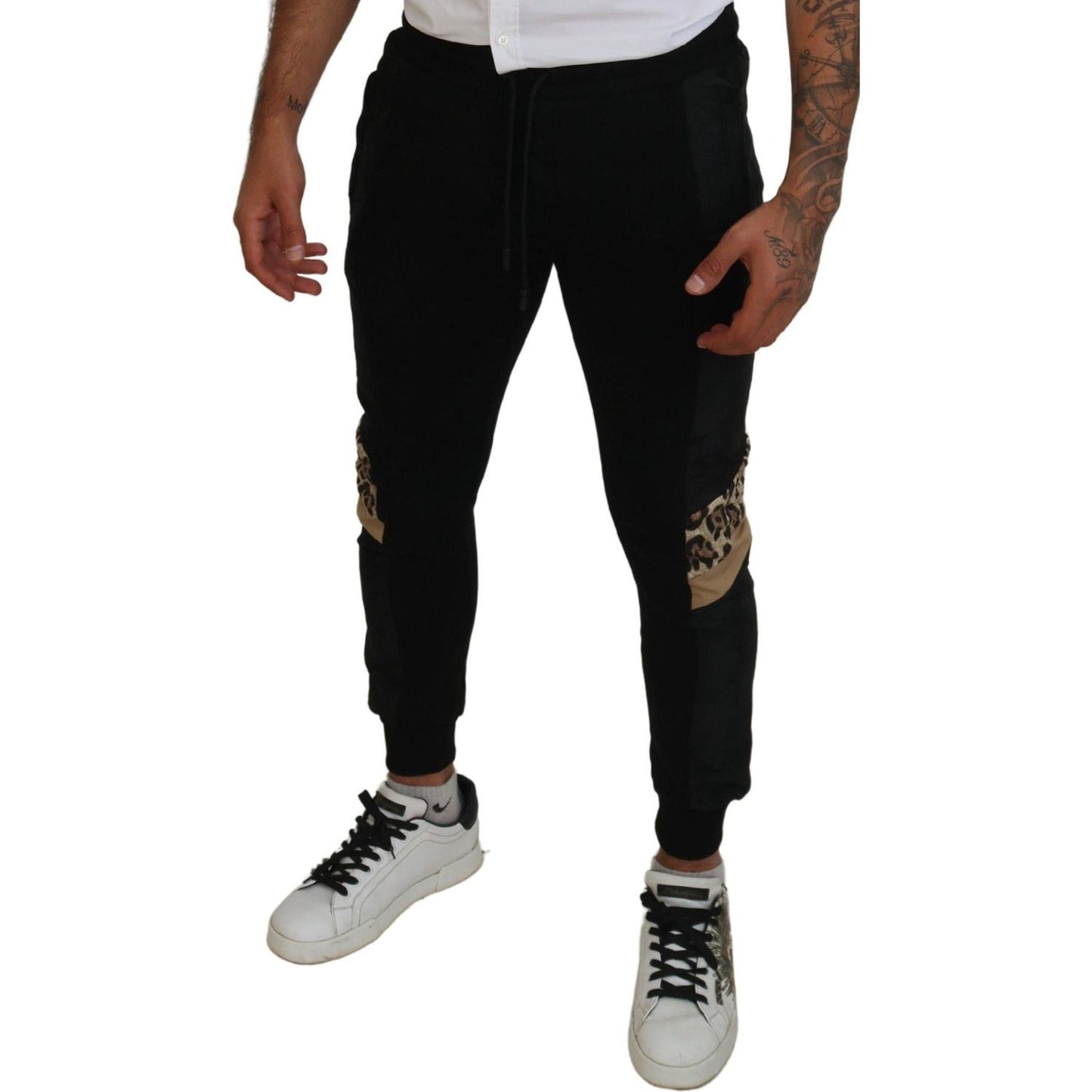 Dolce & Gabbana Black Polyester Skinny Jogger Men Pants Dolce & Gabbana