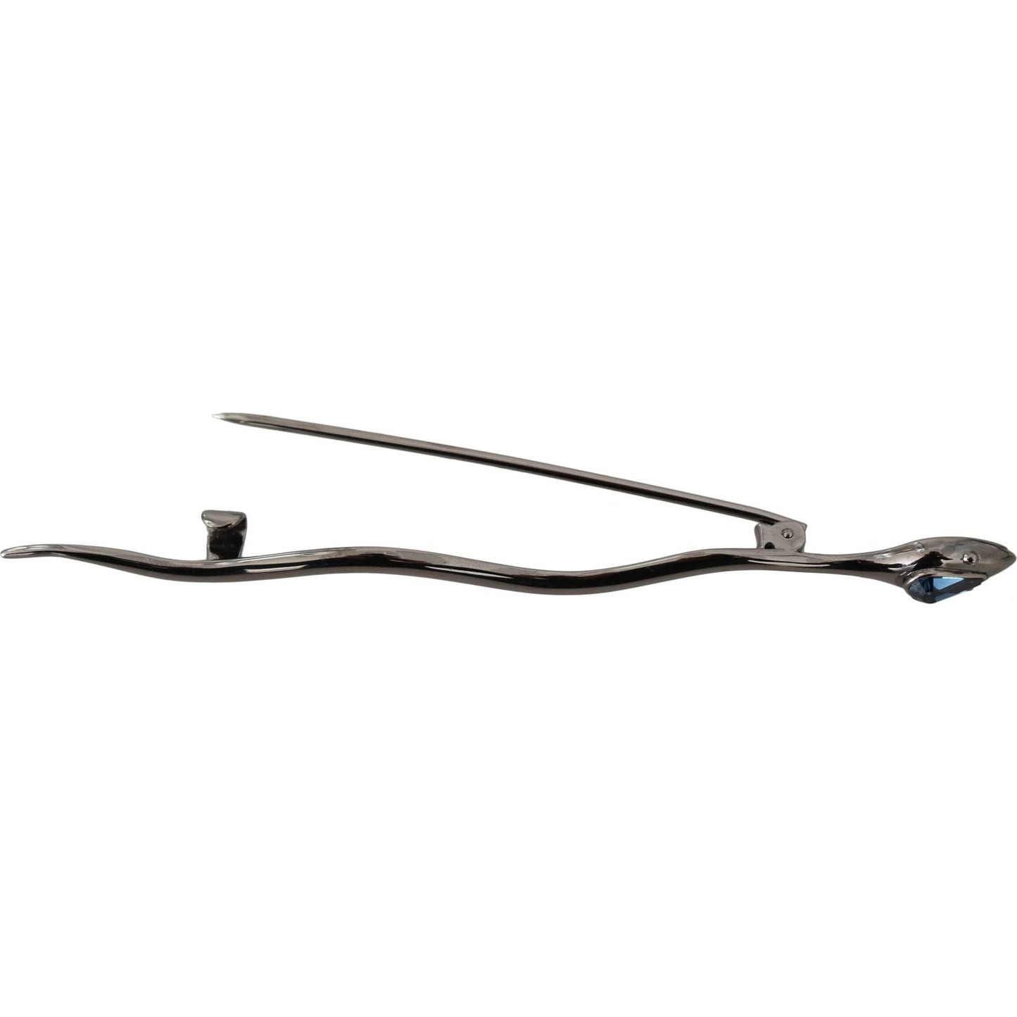 Dolce & Gabbana Silver Brass Crystal Spilla Serpente Brooch Pin Brooch