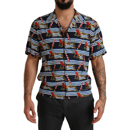 Dolce & Gabbana Multicolor Beach Chair Short Sleeves Shirt Dolce & Gabbana