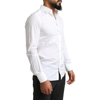 Dolce & Gabbana White MARTINI Cotton Dress Formal Shirt Dolce & Gabbana