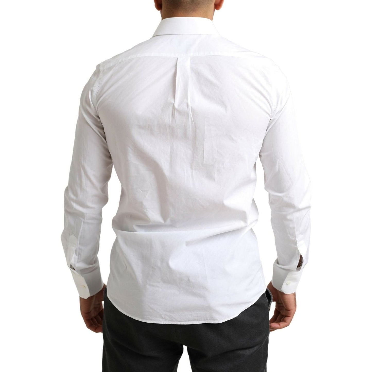 Dolce & Gabbana White MARTINI Cotton Dress Formal Shirt Dolce & Gabbana