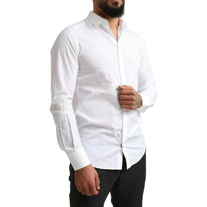 Dolce & Gabbana White MARTINI Cotton Dress Formal Shirt Dolce & Gabbana