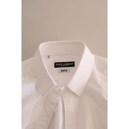 Dolce & Gabbana White MARTINI Cotton Dress Formal Shirt Dolce & Gabbana