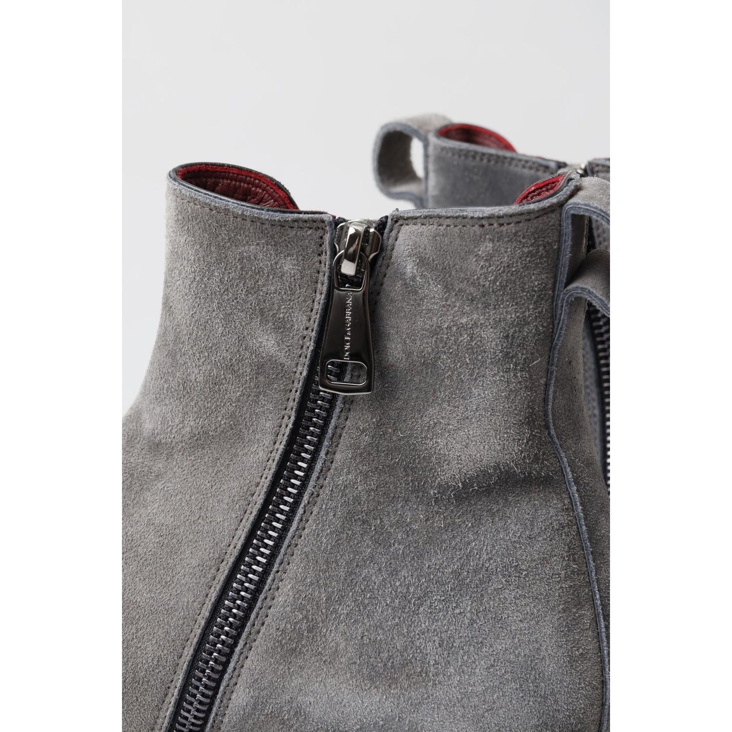 Dolce & Gabbana Gray Leather Men Ankle Boots Shoes MV5002-39