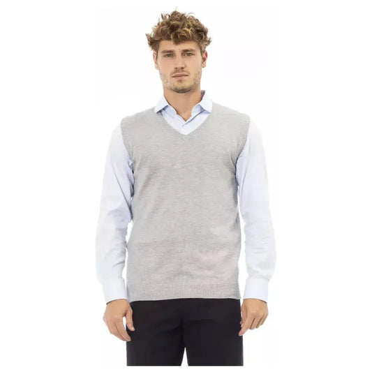 Alpha Studio Gray Viscose Men Jacket AL-23584-IT46 | S