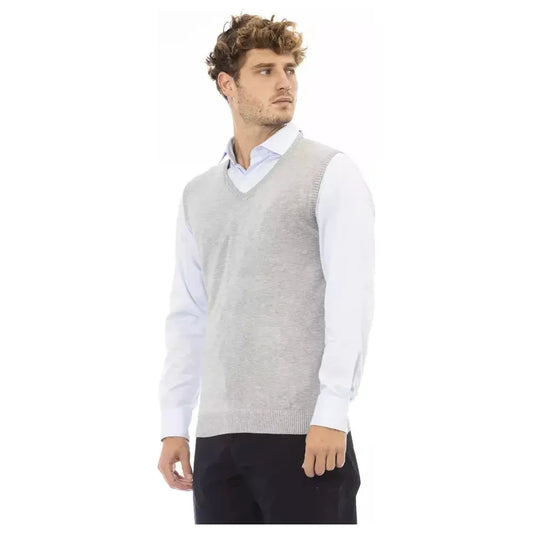 Alpha Studio Gray Viscose Men Jacket AL-23584-IT46 | S