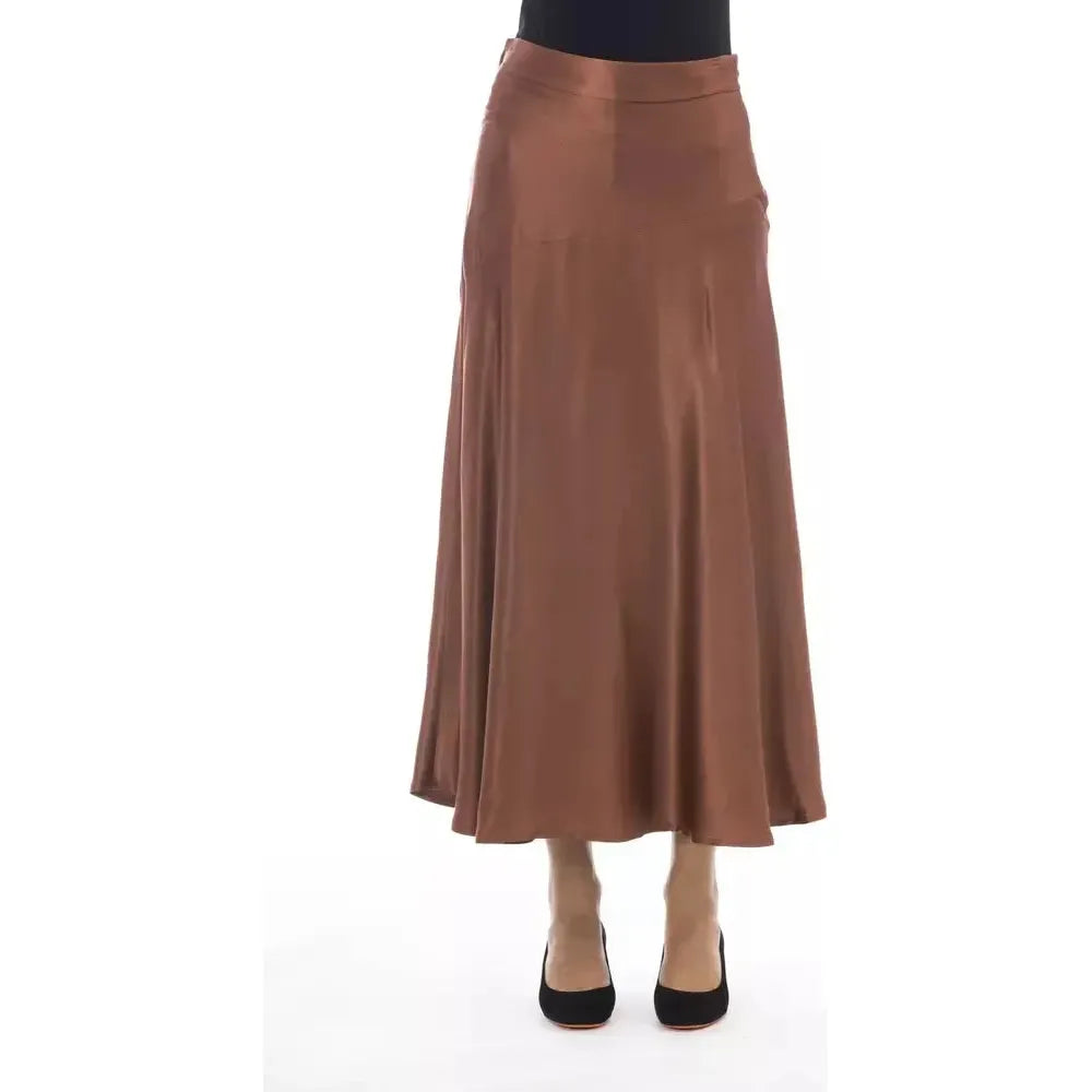 Alpha Studio Brown Viscose Skirt