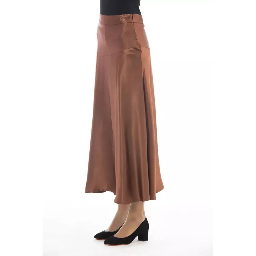 Alpha Studio Brown Viscose Skirt