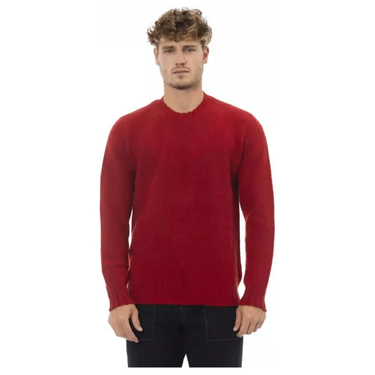 Alpha Studio Red Wool Men Sweater AL-23435-IT50 | L