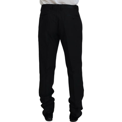 Dolce & Gabbana Black Dress Wool Silk Trouser Pants Dolce & Gabbana